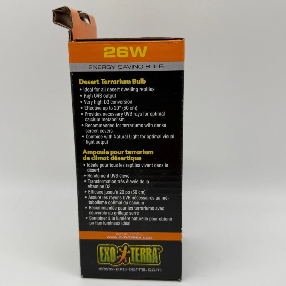 Exo Terra Reptile UVB 150 Desert Terrarium Bulb 26W PT2189 White High Output